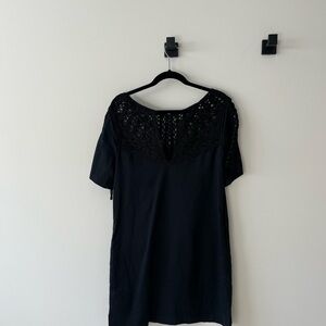 Anthropologie Maeve Black Crochet Detail Dress